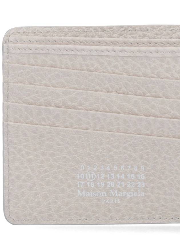 Stitched Leather Bifold Half Wallet Grey - MAISON MARGIELA - BALAAN 5