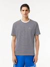 Cotton Striped Short Sleeve T-Shirt Navy - LACOSTE - BALAAN 2