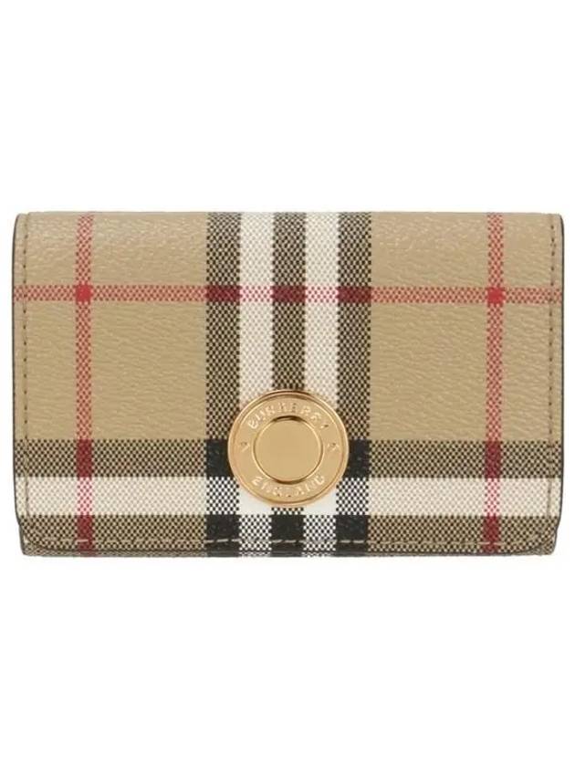 Vintage Check Leather Small Folding Wallet Archive - BURBERRY - BALAAN 2