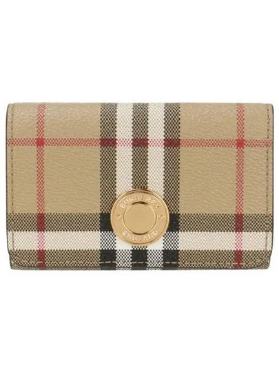 Vintage Check Leather Small Folding Wallet Archive - BURBERRY - BALAAN 2