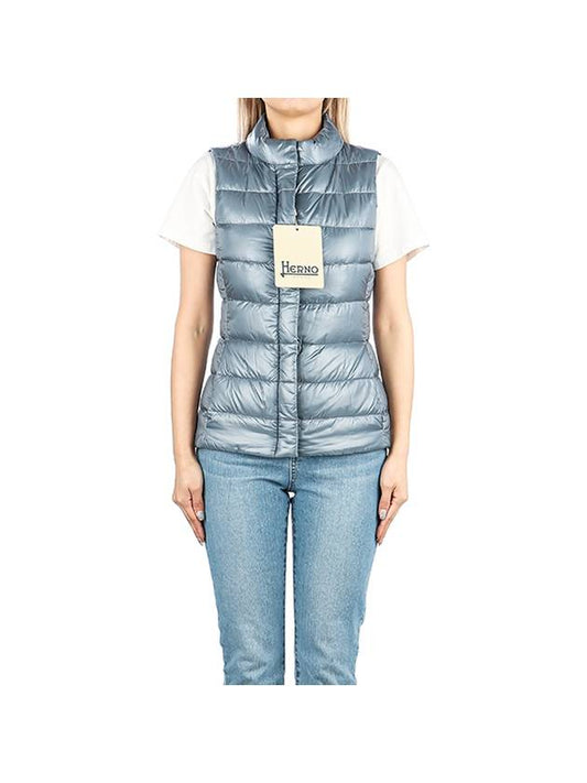 Giulia Slim Fit Down Padded Vest Blue - HERNO - BALAAN 1