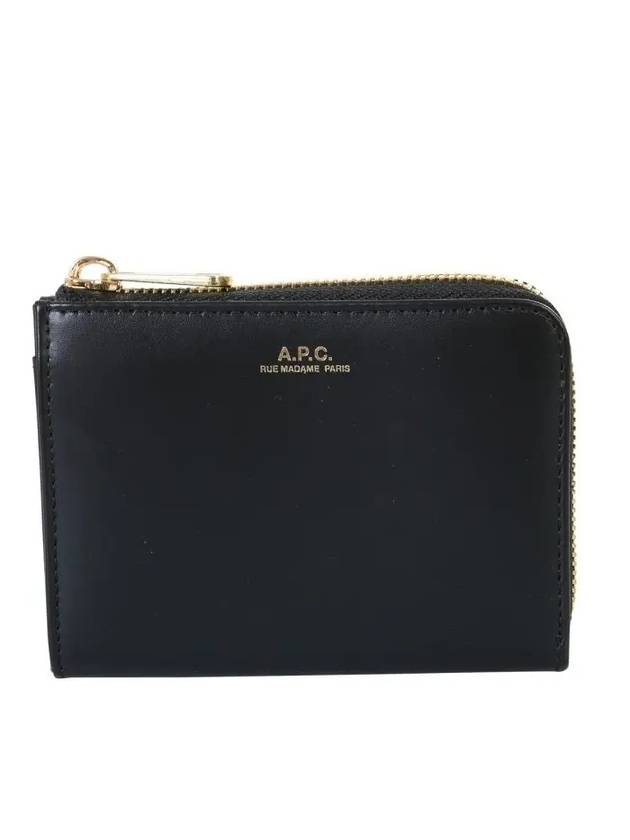 Lisse Logo Zipper Coin Purse Black - A.P.C. - BALAAN.