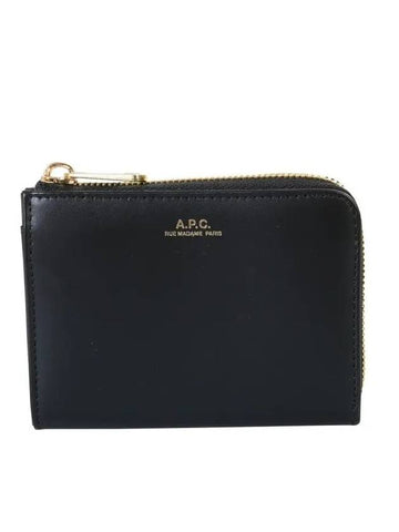 Lisse Logo Zipper Coin Wallet Black - A.P.C. - BALAAN 1