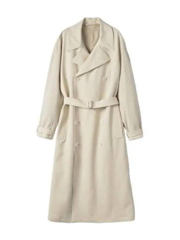 Double breasted soft trench coat almond milk - LEMAIRE - BALAAN 1