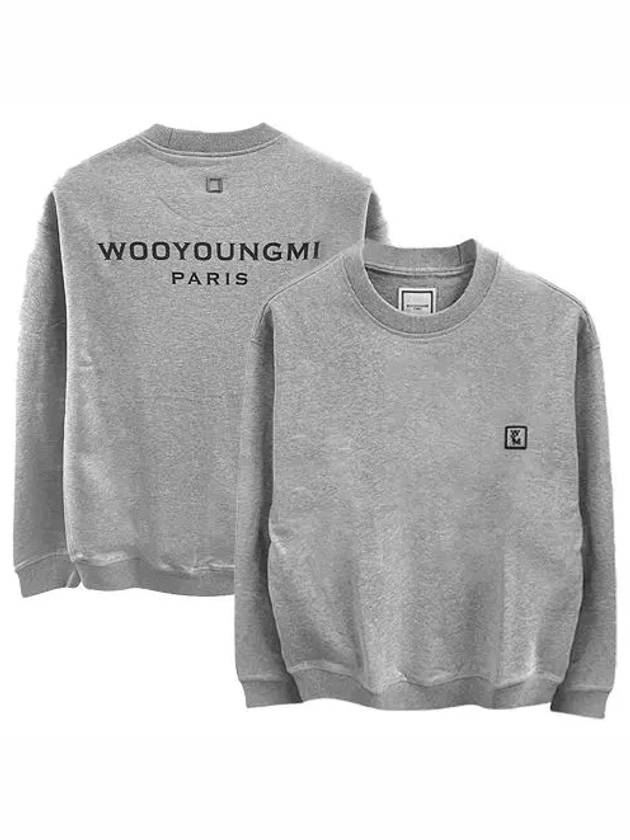 Back Logo Print Crew Neck Sweatshirt Grey - WOOYOUNGMI - BALAAN 2