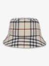 Stone Check Cotton Bucket Hat Beige - BURBERRY - BALAAN 2