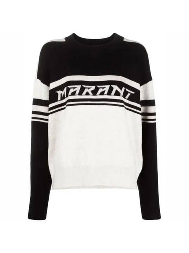 Callie Crew Neck Knit Top White Black - ISABEL MARANT ETOILE - BALAAN 1