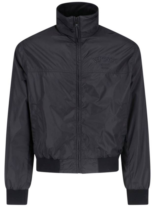 Nylon Zip-Up Jacket Black - VERSACE - BALAAN 2