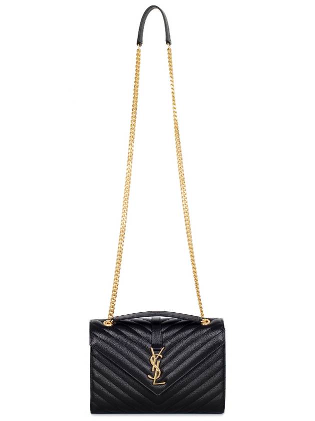 Monogram Envelope Satchel Bag 487206 BOW01 1000 Black - SAINT LAURENT - BALAAN 6