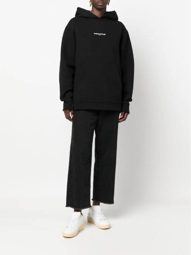 Embroidered Cordless Hoodie Black - MAISON KITSUNE - BALAAN 6