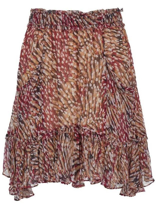 Viera Print Mini A-Line Skirt Raspberry - ISABEL MARANT ETOILE - BALAAN 1