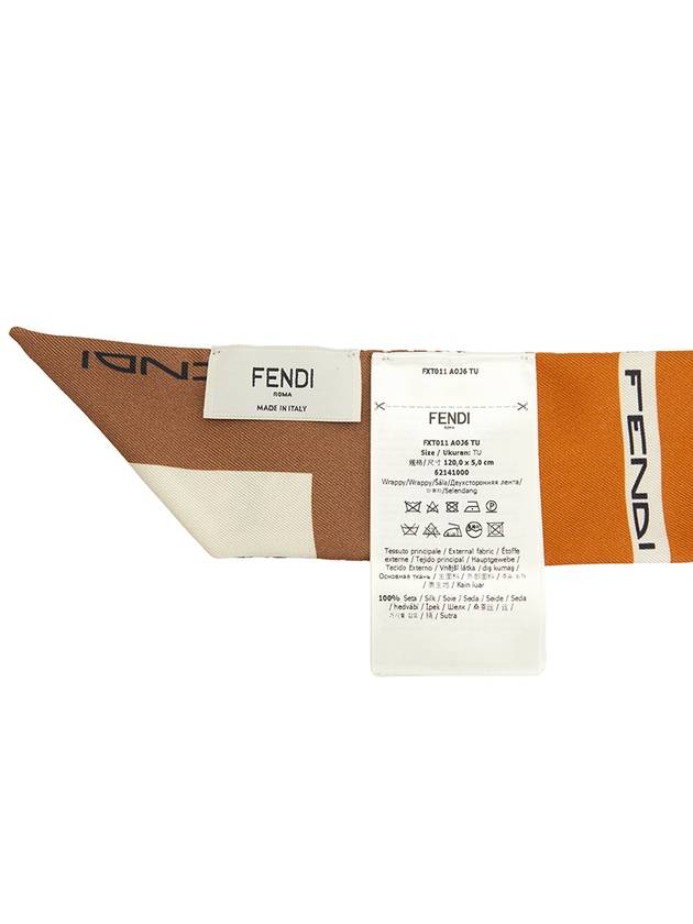 FF Motif Printed Narrow Silk Scarf - FENDI - BALAAN 7