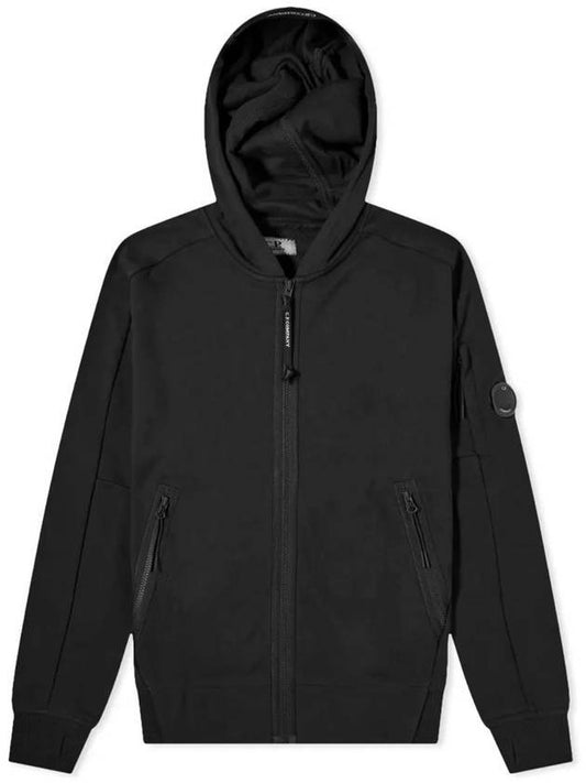 Diagonal Raised Fleece Lens Hooded Jacket Black - CP COMPANY - BALAAN 1