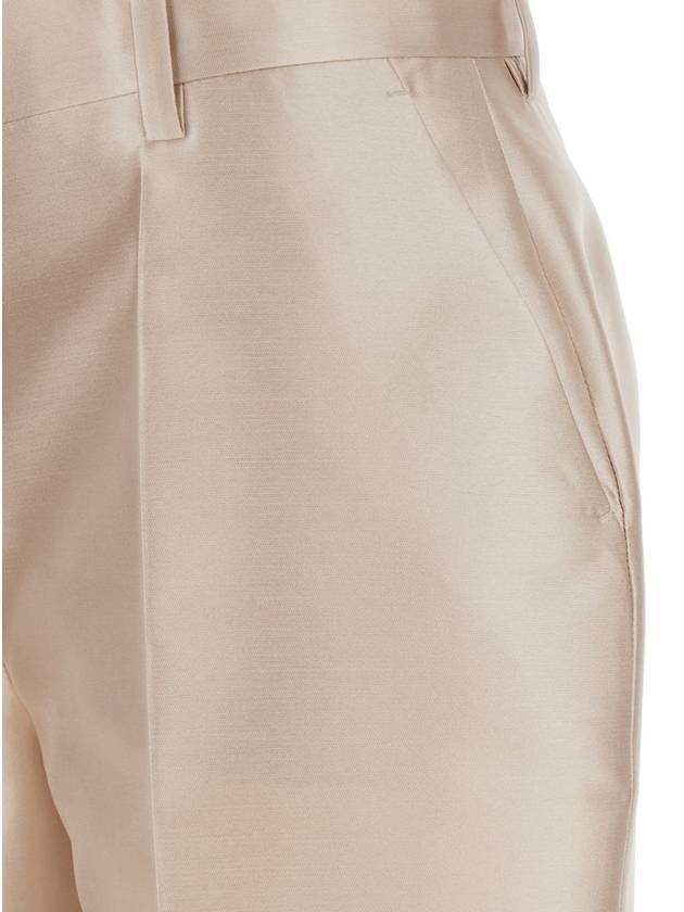 'Mikado' White Pants With Pences On The Front In Cotton Stretch Woman - ALBERTA FERRETTI - BALAAN 3