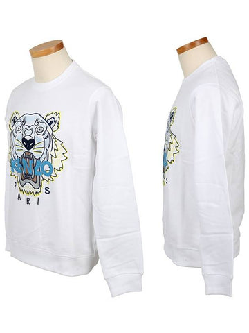 5SW001 4XA 01 Tyker embroidery white sweatshirt - KENZO - BALAAN 1