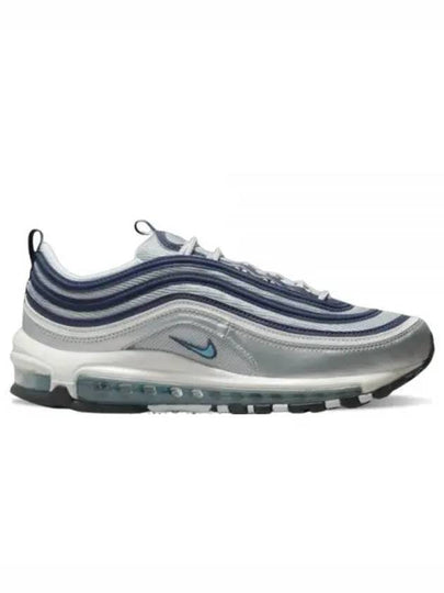 Air Max 97 Low Top Sneakers Metallic Silver And Chlorine Blue - NIKE - BALAAN 2