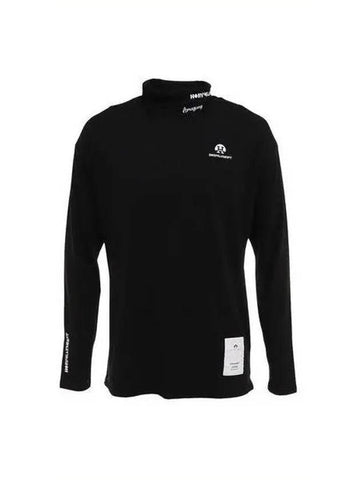 Men's Logo High Neck Long Sleeve T-Shirt Black - HORN GARMENT - BALAAN 1