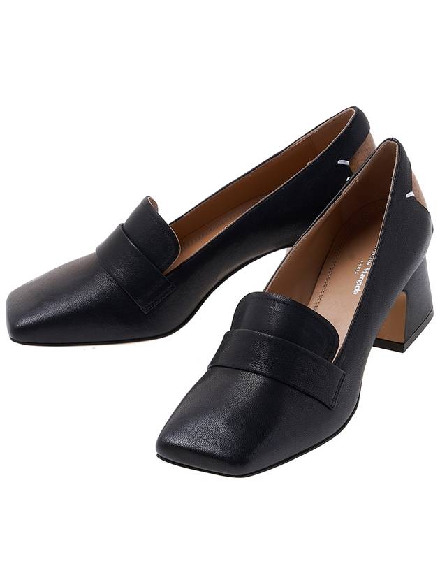 4 Stitch Square Toe Pumps Black - MAISON MARGIELA - BALAAN.