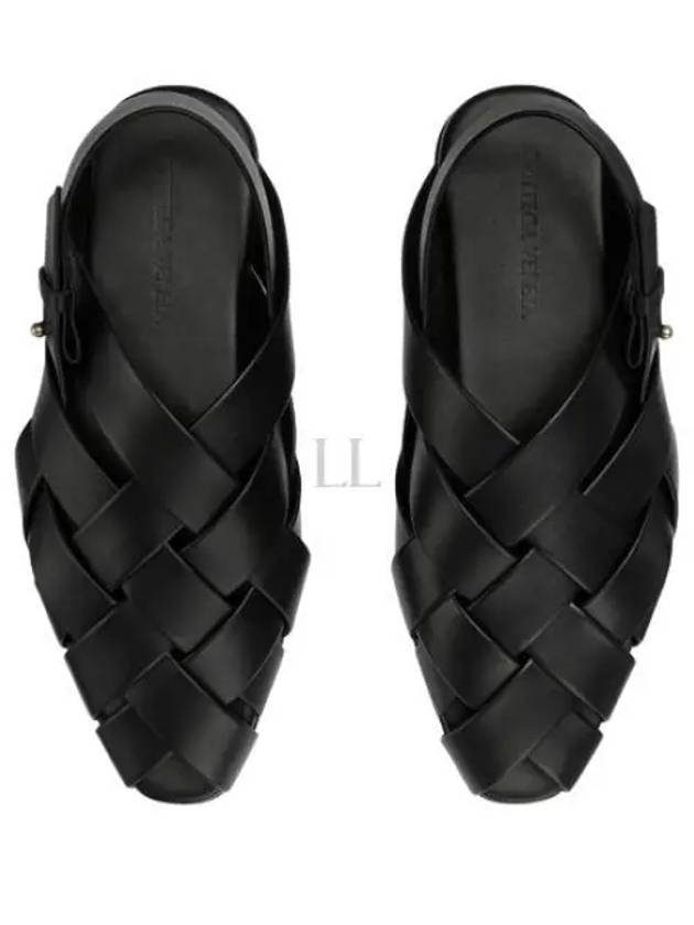 Alfie Intrecciato Leather Mule Sandals Black - BOTTEGA VENETA - BALAAN 2