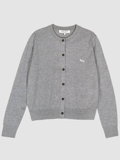 Baby Fox Patch Regular Cardigan Grey Melange - MAISON KITSUNE - BALAAN 2