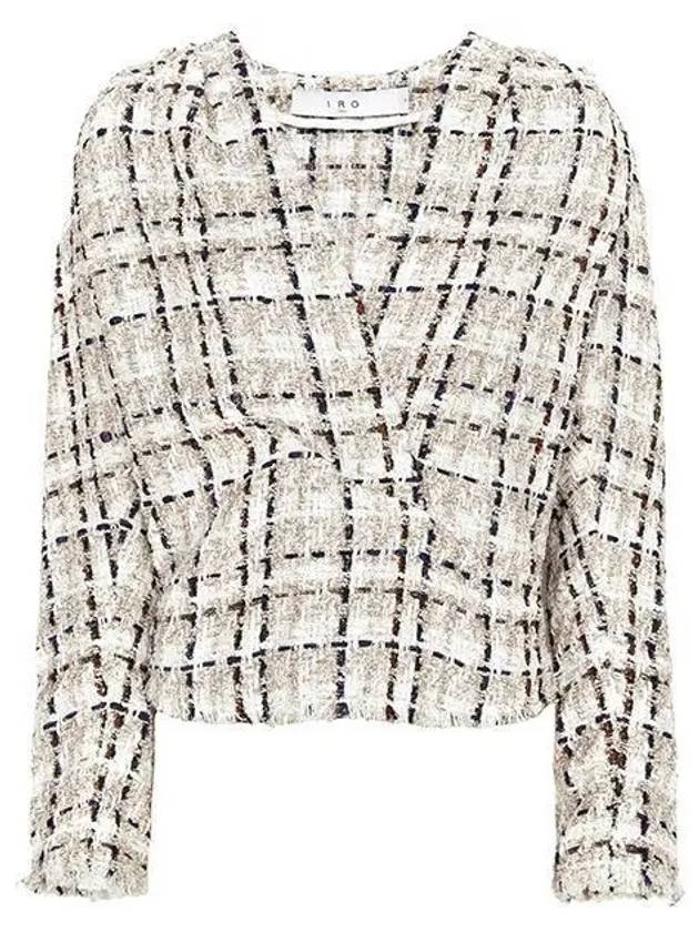 Patria V-Neck Tweed Blouse Ecru - IRO - BALAAN 2