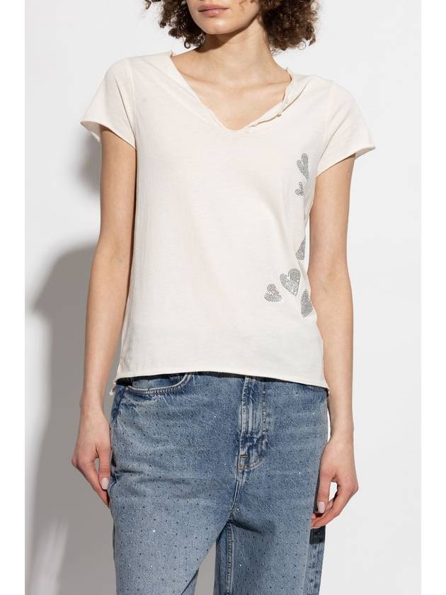 Zadig & Voltaire T-shirt Tunisien, Women's, Cream - ZADIG & VOLTAIRE - BALAAN 3