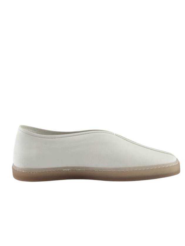 Round Toe Soft Leather Piped Slip-On White - LEMAIRE - BALAAN 1