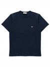 Tricolor Fox Patch Classic Pocket Short Sleeve T-Shirt Navy - MAISON KITSUNE - BALAAN 2