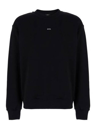 Boxy Micro Logo Sweatshirt Black - A.P.C. - BALAAN 1