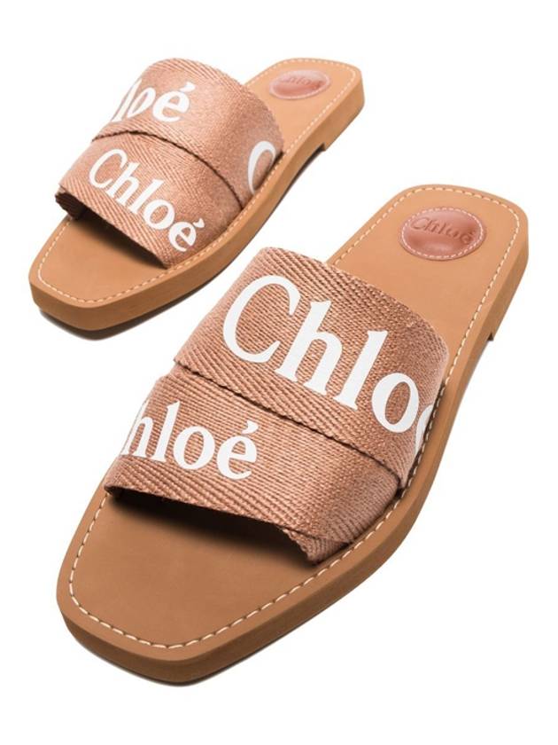 Woody Logo Flat Mule Slippers Pink - CHLOE - BALAAN 4