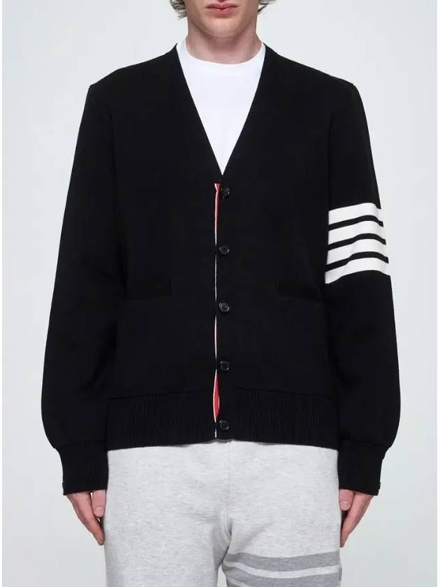 Milano Stitch 4-Bar Cardigan Black - THOM BROWNE - BALAAN 3