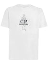 Logo Print Short Sleeve T-Shirt White - CP COMPANY - BALAAN 2