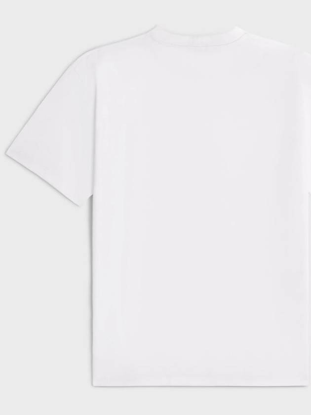 Logo Print Cotton Short Sleeve T-shirt White - CELINE - BALAAN 3