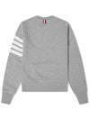 Engineered 4 Bar Stripe Loopback Jersey Knit Crewneck Sweatshirt Light Grey - THOM BROWNE - BALAAN 3