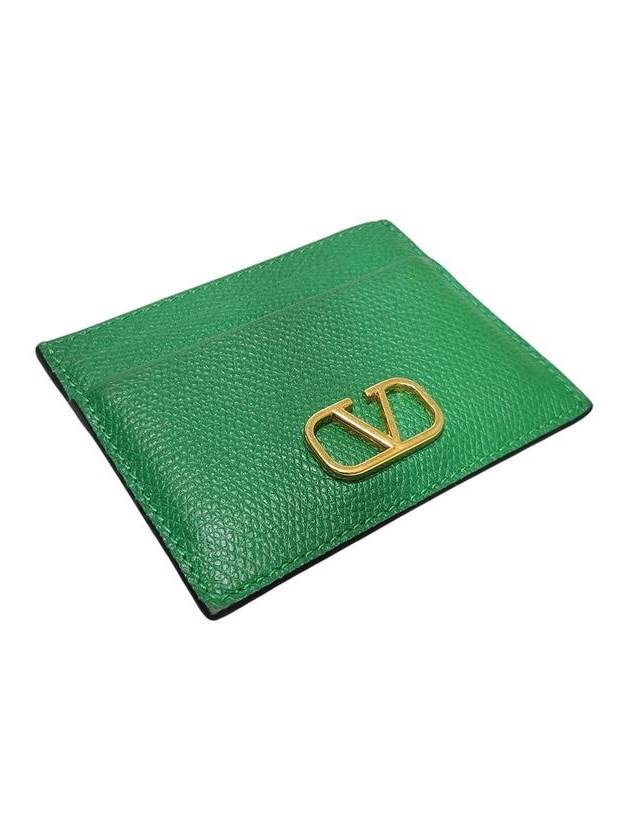 2W0P0V32SNP green color V logo card wallet - VALENTINO - BALAAN 3