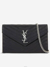 Cassandre Matelasse Chain Cross Bag In Grain de Poudre Embossed Leather Black - SAINT LAURENT - BALAAN 2