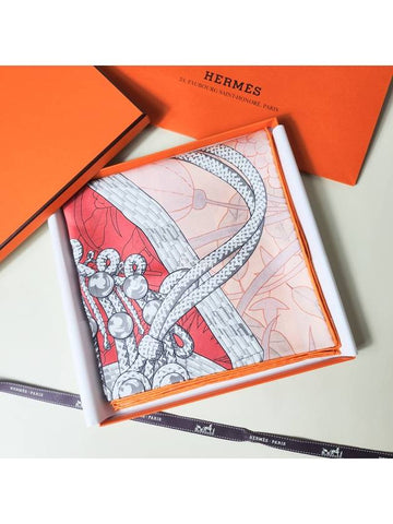 Carré 90 Double Sided Silk Scarf Double Face Coraille H904041S - HERMES - BALAAN 1