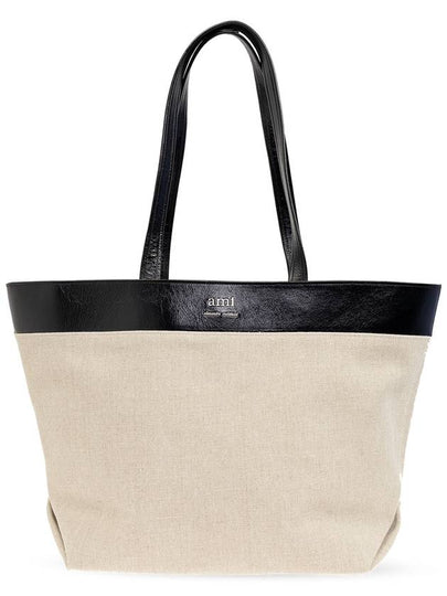 East West Shopping Tote Bag Natural - AMI - BALAAN 2