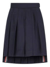 RMB Wool Mini Pleated Skirt Navy - THOM BROWNE - BALAAN 2