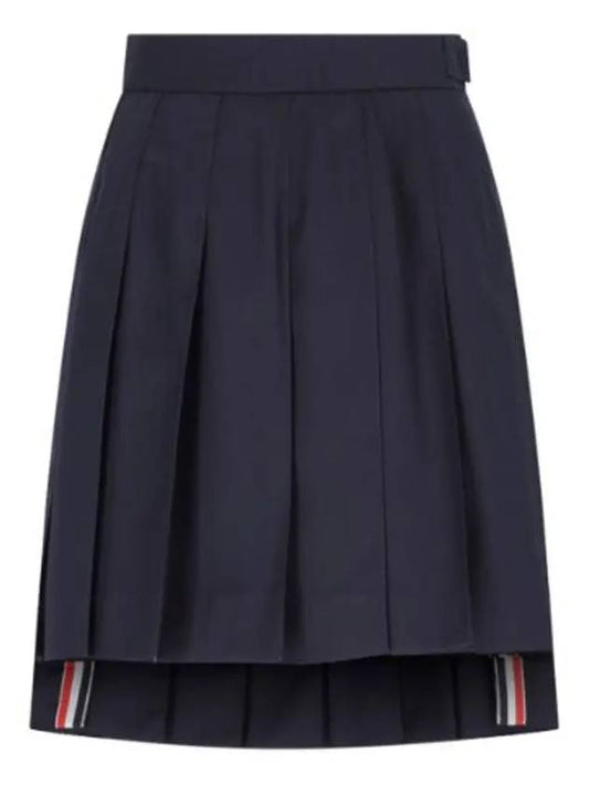 RMB Wool Mini Pleated Skirt Navy - THOM BROWNE - BALAAN 2