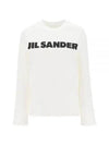 Logo Print Long Sleeve T Shirt White - JIL SANDER - BALAAN 2