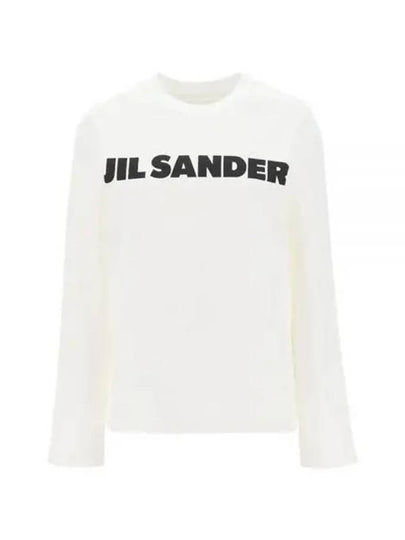 Logo Print Long Sleeve T Shirt White - JIL SANDER - BALAAN 2