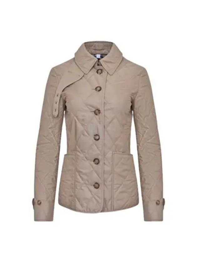 Diamond Quilted Thermoregulated Jacket New Chino Beige - BURBERRY - BALAAN 2