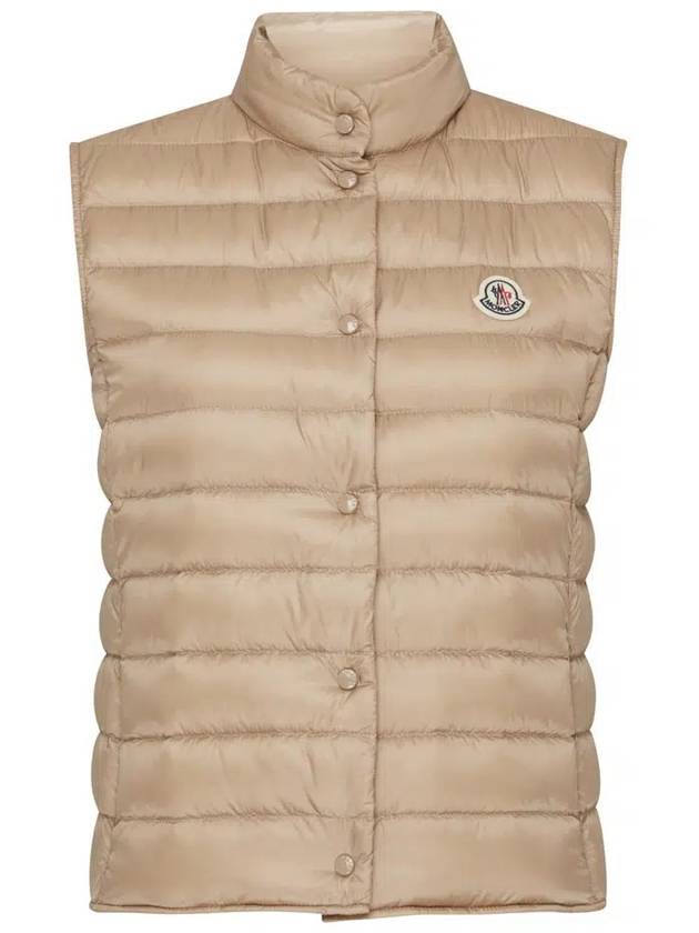 Liane Logo Patch Down Vest Dark Beige - MONCLER - BALAAN 2