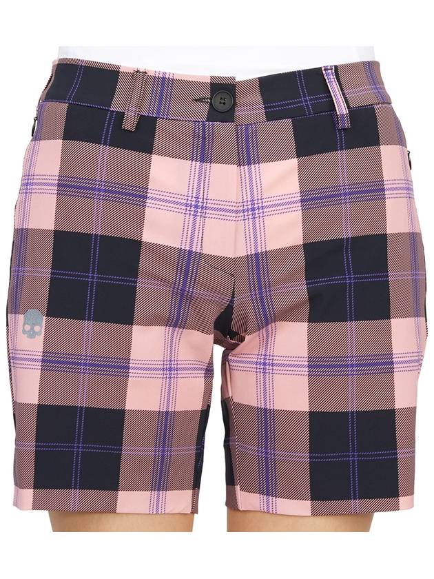 Women's Check Golf Shorts Pink - HYDROGEN - BALAAN 7