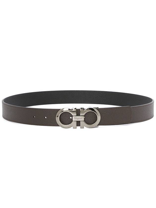 Gancini Reversible Adjustable Leather Belt Black - SALVATORE FERRAGAMO - BALAAN 4