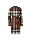 Check Tie Waist Shirt Midi Dress Brown - BURBERRY - BALAAN 2