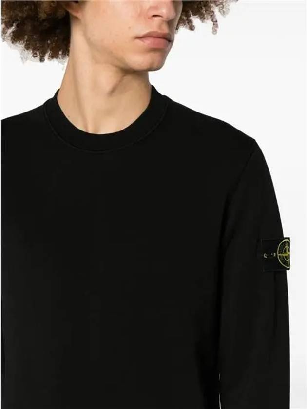 Wappen Patch Garment Dyed Sweatshirt Black - STONE ISLAND - BALAAN 5