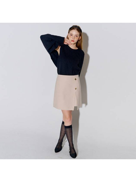 Brushed Slit Mini Skirt LBeige - OPENING SUNSHINE - BALAAN 1