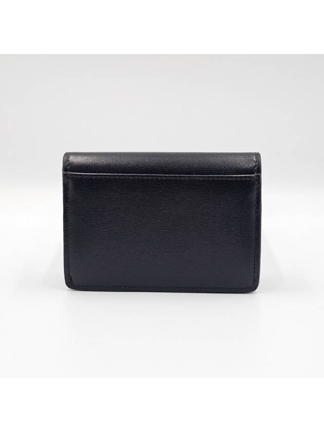 Triomphe Shiny Calfskin Flap Card Wallet Black - CELINE - BALAAN 4